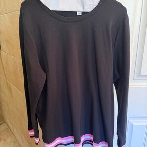 Black and Pink Long Sleeve Women's Top